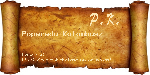 Poparadu Kolombusz névjegykártya